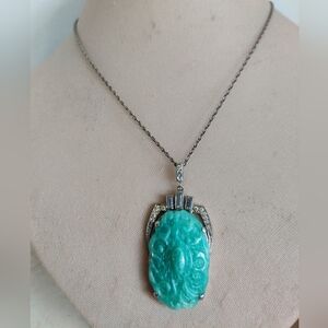 Czech Art Deco Peking Glass Necklace